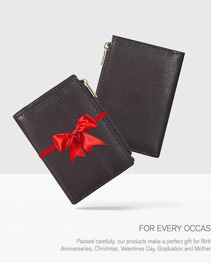 Oak Leathers Wallet For Women Full Grain Leather - Small RFID Coin Purse Credit Card & ID Holder for Ladies,Bifold Wallets for Teenager | Small, RFID, Coin Purse, for Ladies, for Teenager