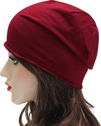 ZLYC Cotton Thin Slouchy Beanie Hat for Men Women Fashion Soft Stretch Knit Skull Cap