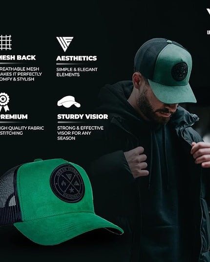 Urban Effort Mesh Back Cap - for Men and Women Baseball Hat 5-Panel Trucker Hat - Great Snapback Closure for Hunting & Hiking