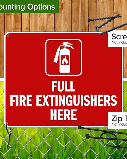 Full Fire Extinguishers Here Sign, 24x30 Inches, Rust Free .063 Aluminum, Fade Resistant, Made in USA by My Sign Center