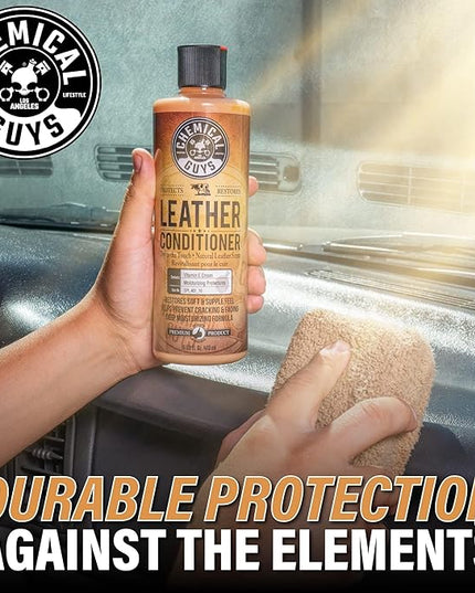 Chemical Guys Leather Cleaner and Conditioner Kit - 2 Bottles (4 oz Each), Car Cleaner and Conditioner, Safely Cleans & Conditions Leather Car Interiors, Furniture, Shoes, Boots, Bags, Apparel & More
