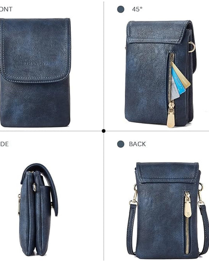 BOSTANTEN Vegan Leather Small Crossbody Bags for Women Designer Cell Phone Bag Wallet Purses Adjustable Strap