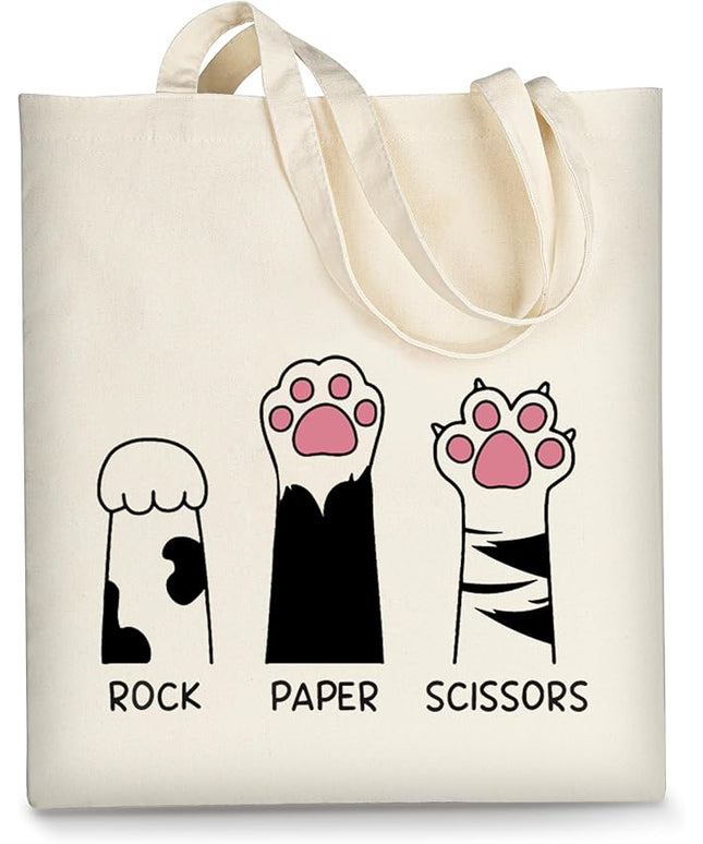 AUSVKAI Canvas Tote Bag Aesthetic for Women, Cute Reusable Cloth Cotton Bags for College Shopping Beach Grocery Trendy Gifts