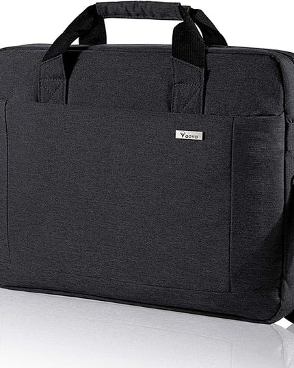 Voova Laptop Bag Case 15 15.6 16 Inch, Computer Sleeve Messenger Bag with Shoulder Strap Expandable Waterproof Business Briefcase for Men Women to Work Travel School, Fit 14-16 Inch Laptop, Black