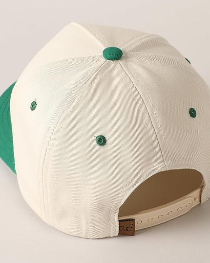 MIRMARU Two-Tone Vintage Canvas Trucker Hats for Men & Women, Adjustable Size Baseball Caps with Trendy Embroidered Design