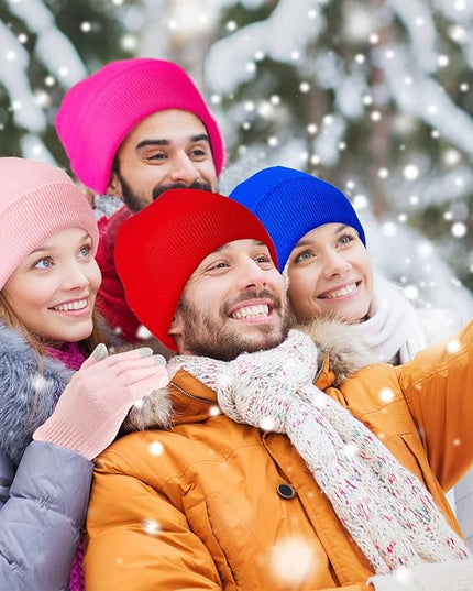 48 Pcs Bulk Winter Knit Beanies Gloves Men Women Warm Beanie Touchscreen Gloves Set Cozy Winter Accessories