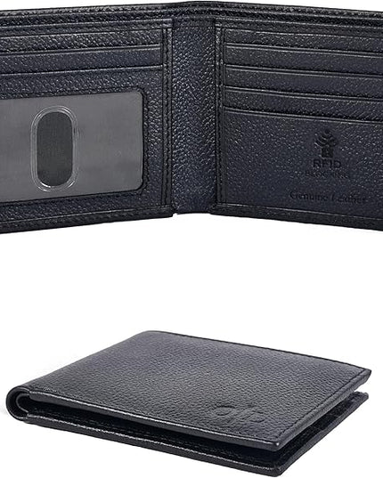 Oak Leathers Slim Leather Wallet for Men - RFID Wallets Credit Card Holder Ultra Thin Gift for Mens, Front Pocket Minimalist Design