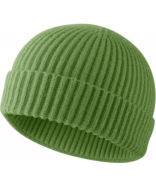 ROYBENS Swag Wool Knit Cuff Short Fisherman Beanie for Men Women, Winter Warm Hats