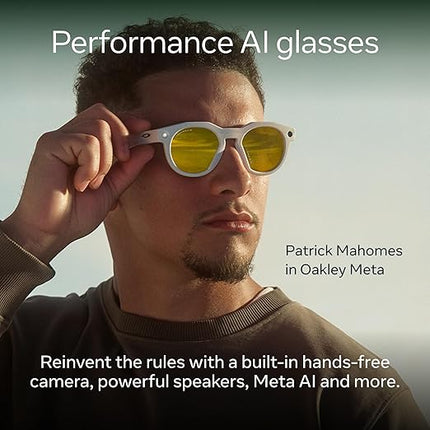 Oakley Meta HSTN, Brown Smoke | Smart AI Glasses for Men, Women — Performance for Sports, Athletes — Camera, Audio, Video — 8 Hour Battery — 3K HD Resolution — Deep Water Polarized Lenses