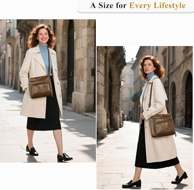 Crossbody Purses for Women Soft Vegan Leather Cross Body Handbag Lightweight Medium Shoulder Purse Travel Casual Bag