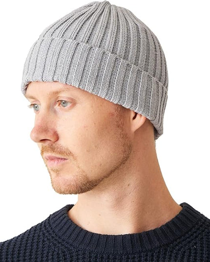 CHARM Mens Cotton Fisherman Beanie - Ribbed Trawler Knit Cap Womens Slouch Hat