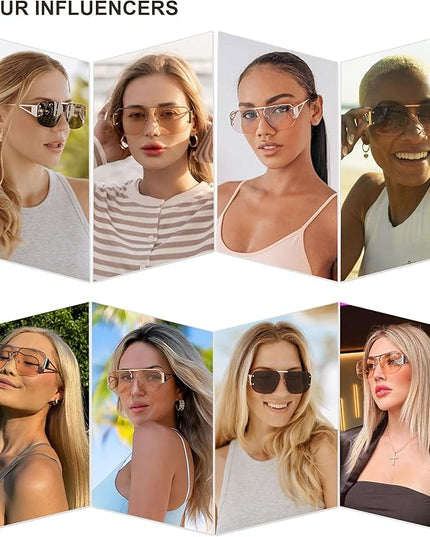 SOJOS Trendy Aviator Sunglasses Mens Womens Retro Metal Rimless Frame Shades Lentes De Sol Para Mujer SJ1192