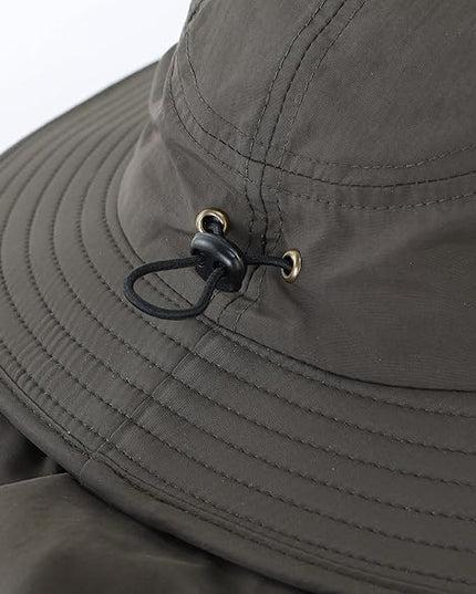 Home Prefer UPF 50+ Mens Wide Brim Fishing Hat with Neck Flap Sun Hat for Men Women Sun Protection Cap