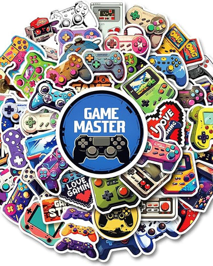 50 PCS Gaming Stickers Bulk Pack - Waterproof Vinyl Decals for Water Bottles,Skateboards Laptops, Phones| Cool Video Game Sticker for Boys, Teens, Adults | Aesthetic Gamer Gift Decals