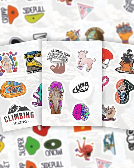 BulbaCraft Rock Climbing Stickers for Water Bottle and Laptop - Rock Climbing Party Supplies & Decorations, Waterproof Vinyl Decals, Adventure and Sport Stickers, Gifts for Women & Men