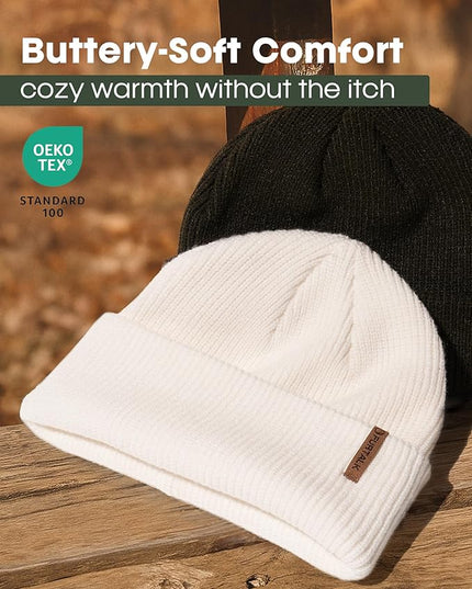 FURTALK Fisherman Beanie for Men Women 2 Styles Cuffless or Cuffed Knitted Unisex Winter Hat Outdoor All-Day Warmth