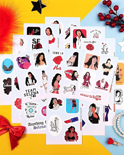 BulbaCraft Selen_a Quintanill_a Stickers for Water Bottles - Waterproof Selenaa Stickers, Gifts for Women and Men, Gifts for Women & Men