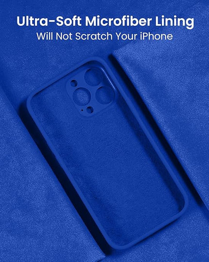 FireNova Designed for iPhone 15 Pro Max Case, Silicone Upgraded [Camera Protection] Phone Case with [2 Screen Protectors], Soft Anti-Scratch Microfiber Lining Inside, 6.7 inch, Klein Blue