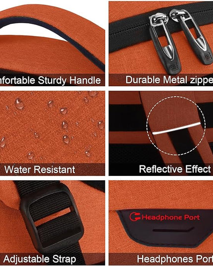 Laptop Backpack,Business Travel Anti Theft Slim Durable Laptops Backpack with USB Charging Port,Water Resistant College Computer Bag for Women & Men Fits 15.6 Inch Laptop and Notebook-Orange