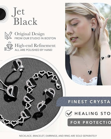 Leafael Infinity Love Heart Link Bracelets, Birthstone or Healing Stone Crystal Bracelet for Women, Silver Tone Jewelry Gifts for Her, 7-inch Chain and 2-inch Extender