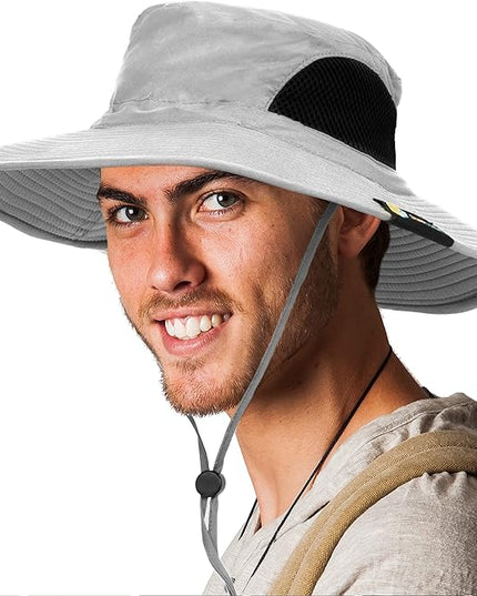SUN CUBE Wide Brim Sun Hat Men Women, Fishing Hats Sun UV Protection, Mens Hiking Bucket Hat Safari Beach Boonie, UPF 50+
