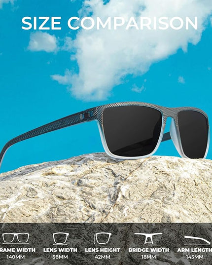 KALIYADI Polarized Sunglasses for Men, Lightweight Sun Glasses with UV Protection for Driving Fishing Golf