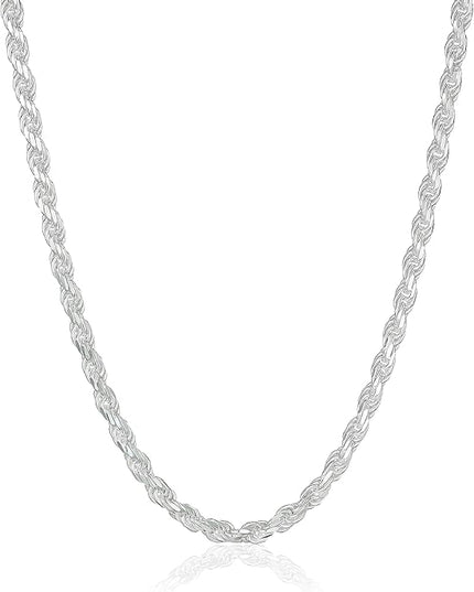 Amazon Essentials Sterling Silver Diamond Cut 14 Inches Rope Chain Necklace