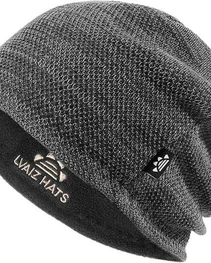 Lvaiz Mens Winter Beanie Hat Warm Fleece Lined Skull Cap for Men Reversible Women Windproof Watch Hat Knit Warm Unisex Beanie