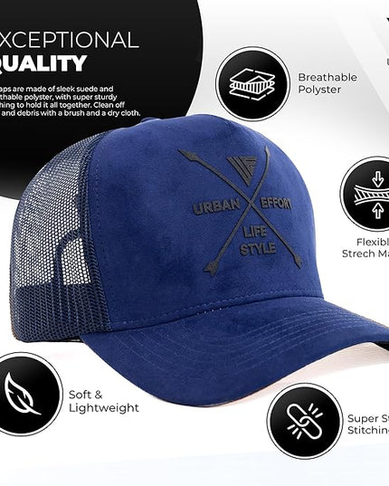 Urban Effort Mesh Back Cap - for Men and Women Baseball Hat 5-Panel Trucker Hat - Great Snapback Closure for Hunting & Hiking