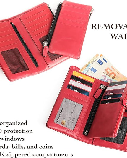 Lavalen Leather Purses for Women - Elegant Ladies Purse - RFID Wallet for Women - Leather Handcrafted Ladies Wallet - Small & Colourful with Coin Pocket & Cards - For daily Use - Box for Gift.