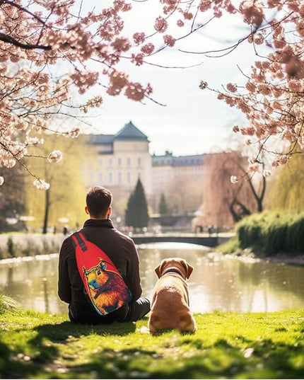 Animal Face Sling Bag Crossbody Bags Chest Bag Backpack for Travel Running and Hiking for Men Women Colorful Capybara