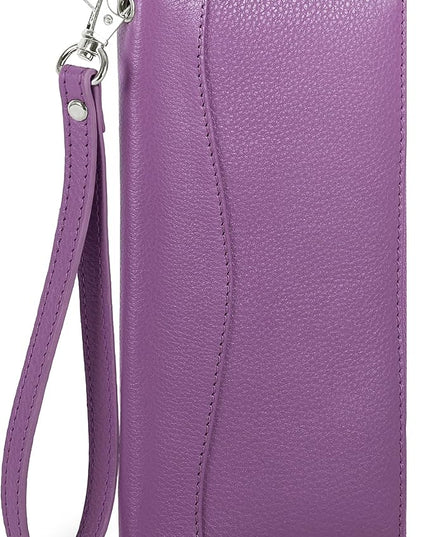 Oak Leathers Purple Leather Wallet for Women - RFID Womens Wallet Clutch with 8 Credit Card Holder, Coin Pocket, Gift for Women’s