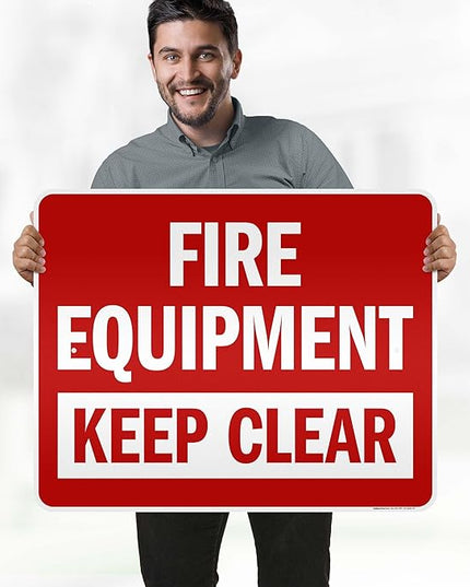 Fire Equipment Keep Clear Sign, 24x30 Inches, 3M EGP Reflective .080 Aluminum, Fade Resistant, Made in USA by My Sign Center