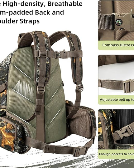 hunting backpack for men Waterproof Camo Hunting Pack gifts for men hunting gear Day Pack-BlessedLeaf-35L