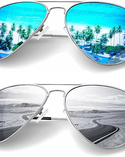 KALIYADI Classic Aviator Sunglasses for Men Women Driving Sun glasses Polarized Lens UV Blocking