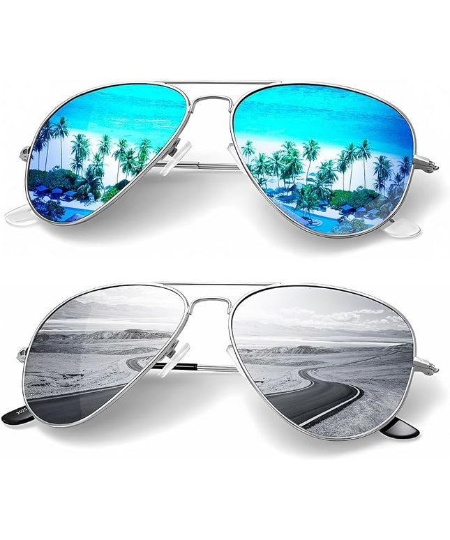 KALIYADI Classic Aviator Sunglasses for Men Women Driving Sun glasses Polarized Lens UV Blocking