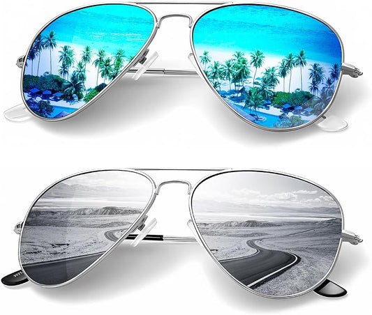 KALIYADI Classic Aviator Sunglasses for Men Women Driving Sun glasses Polarized Lens UV Blocking