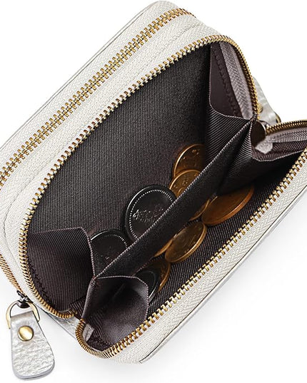 GOIACII Small Genuine Leather Wallet for Women, RFID Blocking Credit Card Holder Wallet