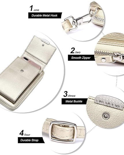 KUKOO Small Crossbody Bag Cell Phone Purse Wallet with Credit Card Slots for Women