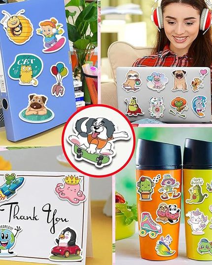 300 PCS Cute Stickers for Kids – Waterproof Vinyl Stickers for Water Bottles, Laptops & Scrapbooks | Fun School Supplies, Classroom Rewards & Teacher Prizes, Sticker Pack for Girls & Teens