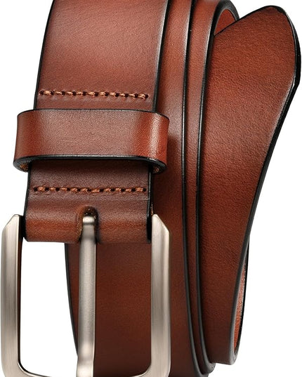 WOLFANT 1.5" Top Full Grain Leather Belt for Men in Gift Box,100% Italian Real Solid Leather