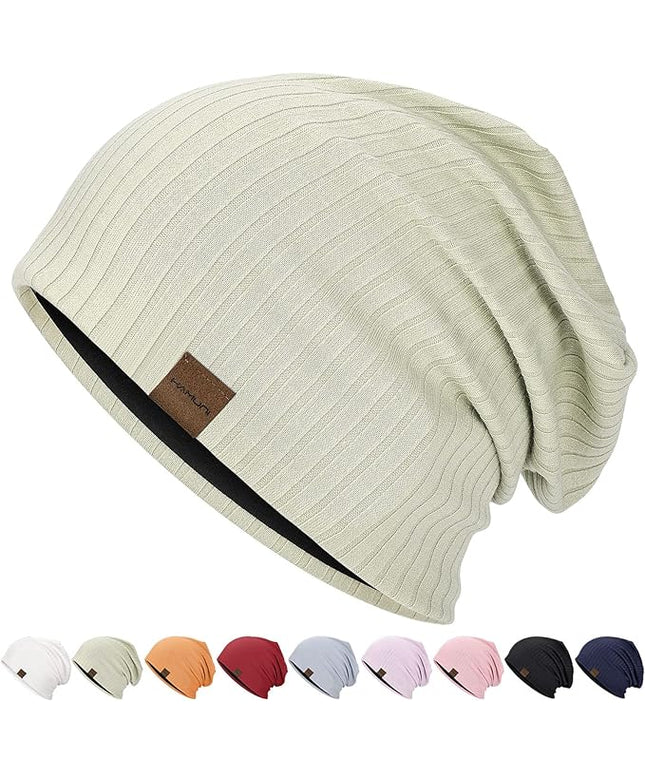 Slouchy Beanie for Men Women Soft Lightweight Running Beanie Hat Chemo Cap Skull Cap