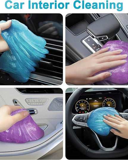 FiveJoy Car Cleaning Gels, 4-Pack Universal Auto Detailing Tools Car Interior Cleaner Putty, Dust Cleaning Mud for PC Tablet Laptop Keyboard, Camera, Printers, Calculator - 320g (2.8oz/pcs)