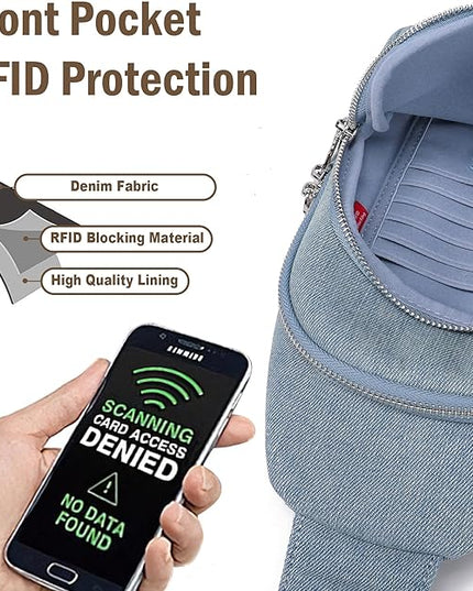 Anti Theft Crossbody Bags for Women Leather Sling Bag Cross Body Travel Purse Chest Bags Fanny Pack Gift Teen Girl