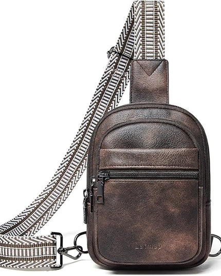 Sling Bag For Women Faux Leather Small Casual Daypack Backpack Fanny Pack Crossbody Chest Bags Purse