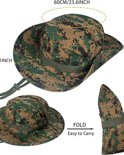 Sun Hats for Men Women Boonie Hat UPF 50+ Bucket Hat Wide Brim UV Protection Fishing Hiking Safari Outdoor Hats