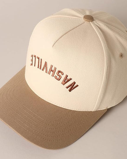 MIRMARU Two-Tone Vintage Canvas Trucker Hats for Men & Women, Adjustable Size Baseball Caps with Trendy Embroidered Design