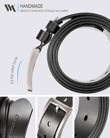 WOLFANT 1.5" Full Grain Leather Belt for Men in Gift Box,100% Italian Real Solid Leather