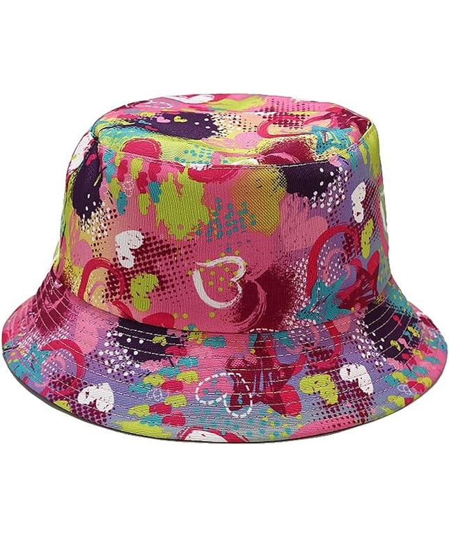 Mashiaoyi Unisex Print Double-Side-Wear Reversible Bucket Hat