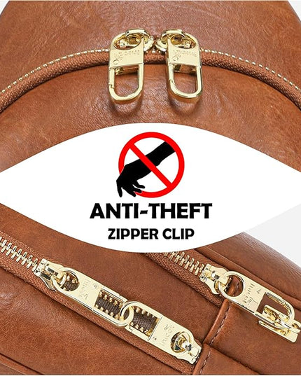 Anti Theft Crossbody Bags for Women Leather Sling Bag Cross Body Travel Purse Chest Bags Fanny Pack Gift Teen Girl